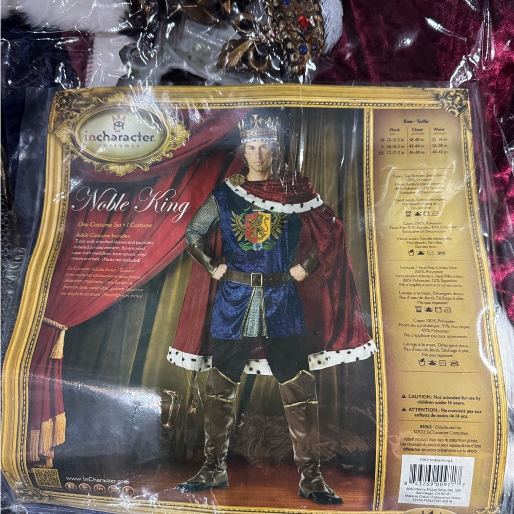 Noble King costume set adult - Large